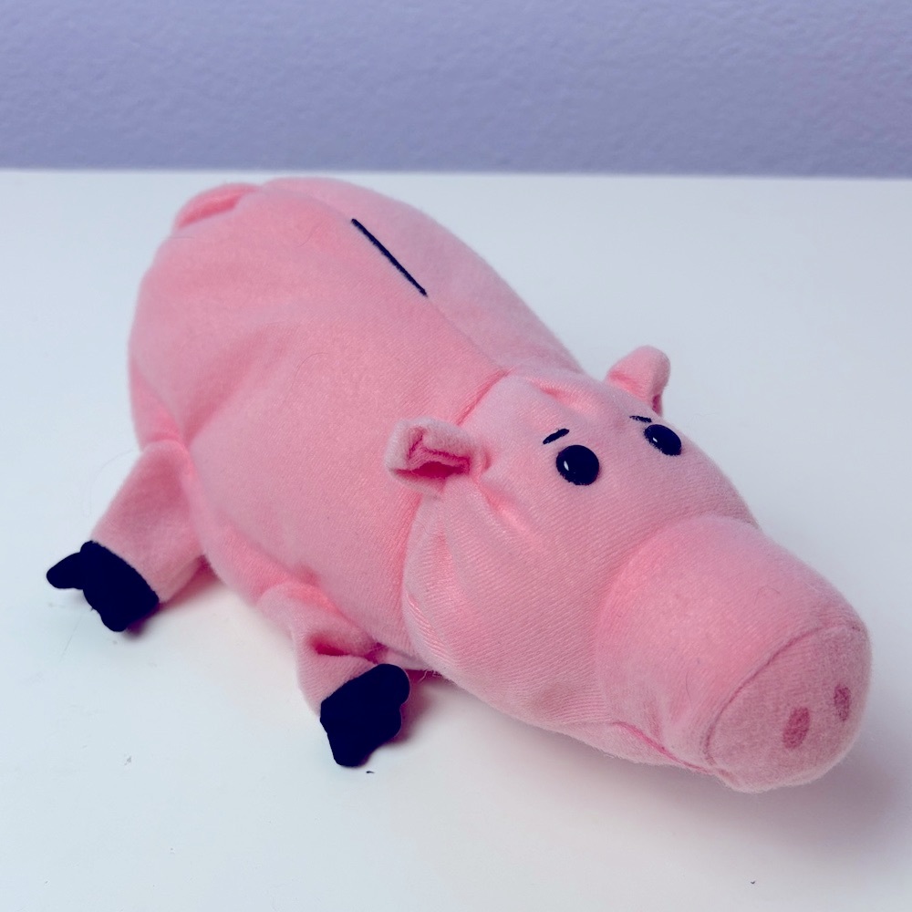 Vintage 1995  Toy Story Hamm Pink Pig Plush Toy Puppet